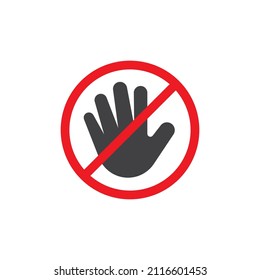 Do not touch vector icon. filled flat sign for mobile concept and web design. Hand stop sign glyph icon. Symbol, logo illustration. Vector graphics