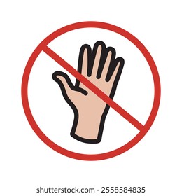 Do Not Touch Vector Image, No Hot Touch Sign Symbol Vector, Restriction to Touch Sign Symbol Vector.