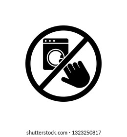 do not touch washing machine icon. Element of prohibition sign icon. Premium quality graphic design icon. Signs and symbols collection icon