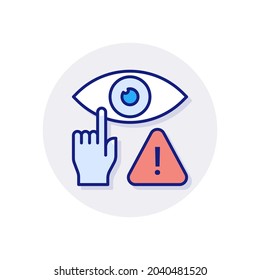 Do Not Touch Your Eyes icon in vector. Logotype
