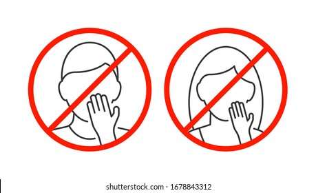 Do Not Touch Your Face Icon On White Background