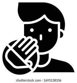 Do not touch your face vector illustration, solid design icon