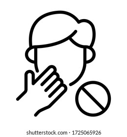 Do not touch your face icon. Coronavirus safety measures. Line vector. Isolate on white background.