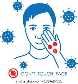 Do not touch your face icon vector.