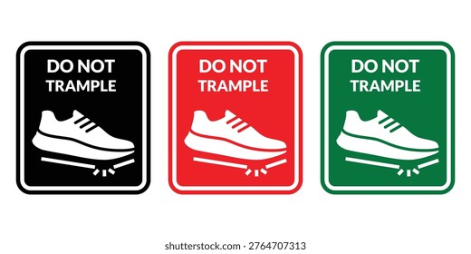 do not trample sign icon collection