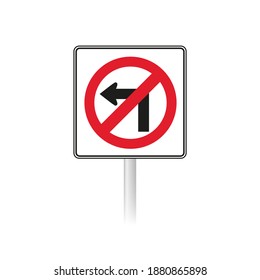 Do not turn left sign. Canada Ontario road signs.
