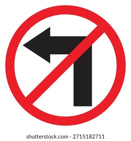 Do not turn left traffic sign Victor Illustration