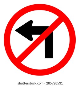 Do Not Turn Left Traffic Sign