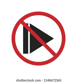 Do not turn right icon, isolated illustration on red orders
