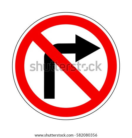 Do not turn right isolated illustration on red orders