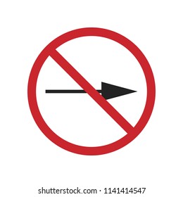 Do not turn right at traffic road signs. Vector Illustration, Isolate on white background, symbol, icon. EPS10