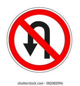 Do not turn road isolated illustration on red orders
