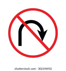Do not turn sign - vector icon
