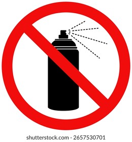 Verwenden Sie nicht Aerosol-Sprays Zeichen, Kein Aerosol-Spray kann Zeichen, Aerosole sind verboten Symbol. Flaches Vektorgrafik-Design.