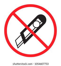 Do not use blades to open. Vector illustration.