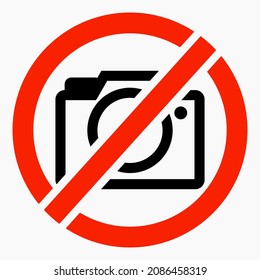 Do not use the camera. Photo ban. You cannot take pictures. No photo. Commercial line vector icon for websites and mobile minimalistic flat design.