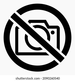 Do not use the camera. Photo ban. You cannot take pictures. No photo. Commercial line vector icon for websites and mobile minimalistic flat design.