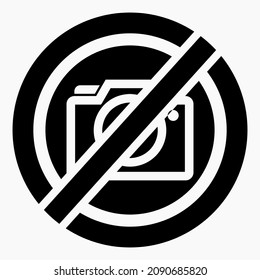 Do not use the camera. Photo ban. You cannot take pictures. No photo. Commercial line vector icon for websites and mobile minimalistic flat design.