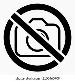 Do not use the camera. Photo ban. You cannot take pictures. No photo. Commercial line vector icon for websites and mobile minimalistic flat design.