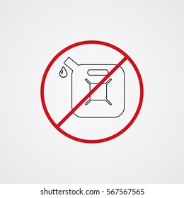 Do not use a canister of oil or gasoline. Icon, vector illustrations.