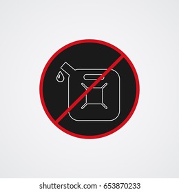 Do not use a canister of oil or gasoline. Icon, vector illustrations.