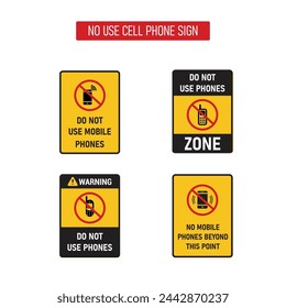 Do Not Use Cell Phone Sign Vector