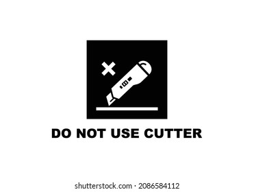 Do Not Use Cutter Cardboard Simple Flat Icon Vector Illustration