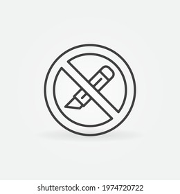 Do not use Cutter or Office Knife vector concept icon or symbol in thin line style