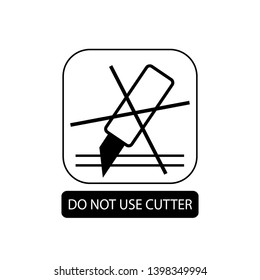 Do not use cutter sign. Flat packaging symbol. Mail box icon isolated on white. Vector illustration