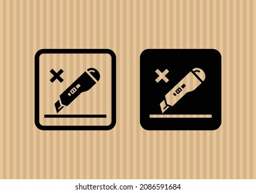 Do not use cutter simple flat icon vector illustration with cardboard texture background