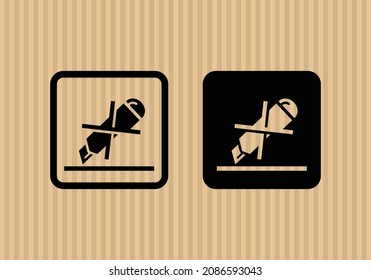 Do not use cutter simple flat icon vector illustration with cardboard texture background