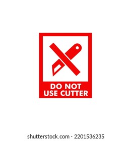 do not use cutter sticker for packaging vector stock illustration