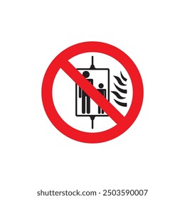 do not use the elevator icon symbol sign vector