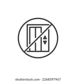 Do not use elevator line icon. linear style sign for mobile concept and web design. No lift outline vector icon. Symbol, logo illustration. Vector graphics