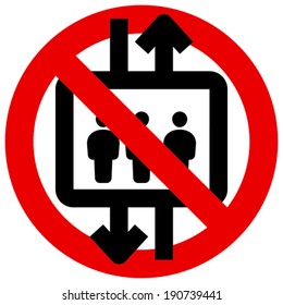 Do Not Use Elevator Vector Icon