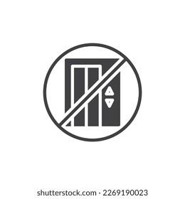 Do not use elevator vector icon. filled flat sign for mobile concept and web design. No lift glyph icon. Symbol, logo illustration. Vector graphics