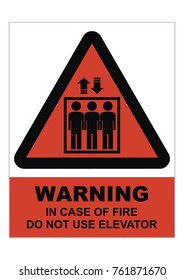 do not use elevator, warning sign, vector icon