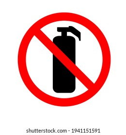 Do not use a fire extinguisher. It is forbidden to extinguish with a fire extinguisher. Forbidding sign, sticker. Vector flat illustration