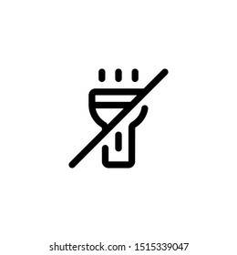Do not Use Flashlight Icon Outline Vector