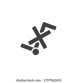 Do not use hand truck, packaging sign vector icon. filled flat sign for mobile concept and web design. glyph icon. Symbol, logo illustration. Vector graphics