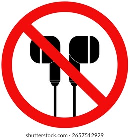 Verwenden Sie kein Kopfhörer-Zeichen, kein Ohrhörer-Vektorzeichen. Flaches Vektorgrafik-Design.