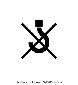 DO NOT USE HOOKS - PACKAGING flat vector icon. Simple solid symbol isolated on white background. Do Not Use Hooks sign design template for web and mobile UI element