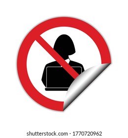 do not  use laptop icon. forbidden sign. 