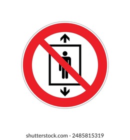  Do Not Use Lift In Event Of Fire Sign ,on white background