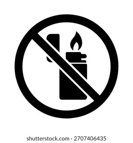 Do not use lighters sign vector icon on a white background
Vector warning sign icon