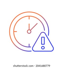 Do not use for a long time gradient linear vector manual label icon. Long term use can lead to dizziness. Isolated vector illustration. Simple filled line drawing for product use instructions