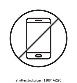 Do not use mobile phone icon. Flat simple design. Line Vector. Isolate on white background.