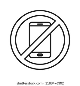 Do not use mobile phone sign. Flat simple design. Line Vector. Isolate on white background.