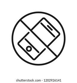 Do not use mobile phone icon. Line vector. Simple design. Isolate on white background.