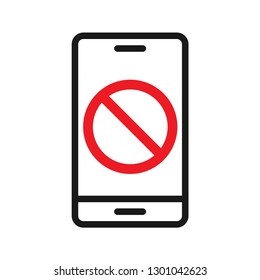 Do not use mobile phone icon. Simple design, stroke outline style. Line vector. Isolate on white background.